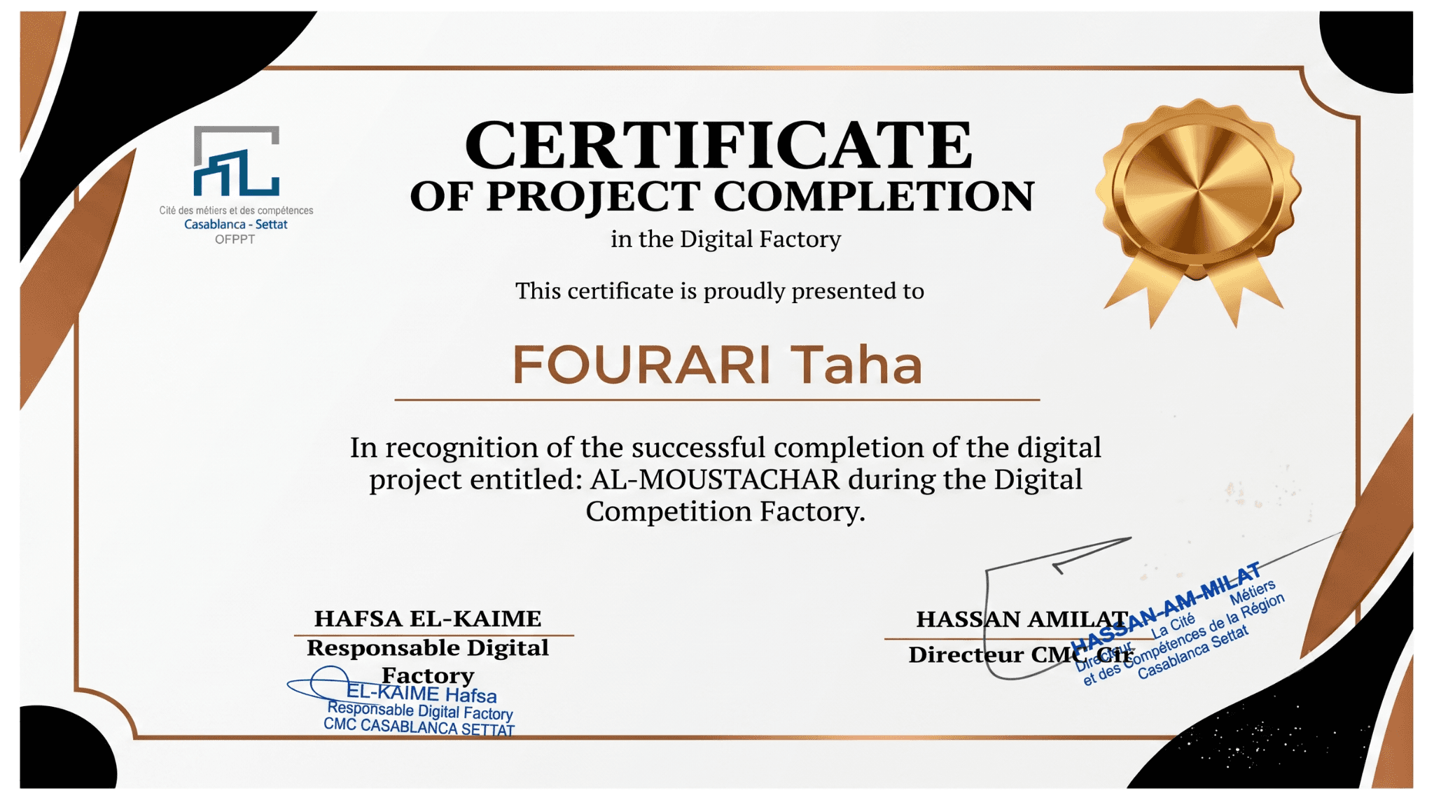 3rd Prize certificate